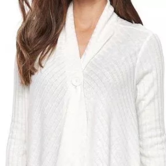 LAST ONE! w/TAG Light FLYAWAY Open CARDIGAN- White - Picture 2 of 8